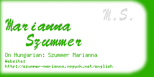 marianna szummer business card